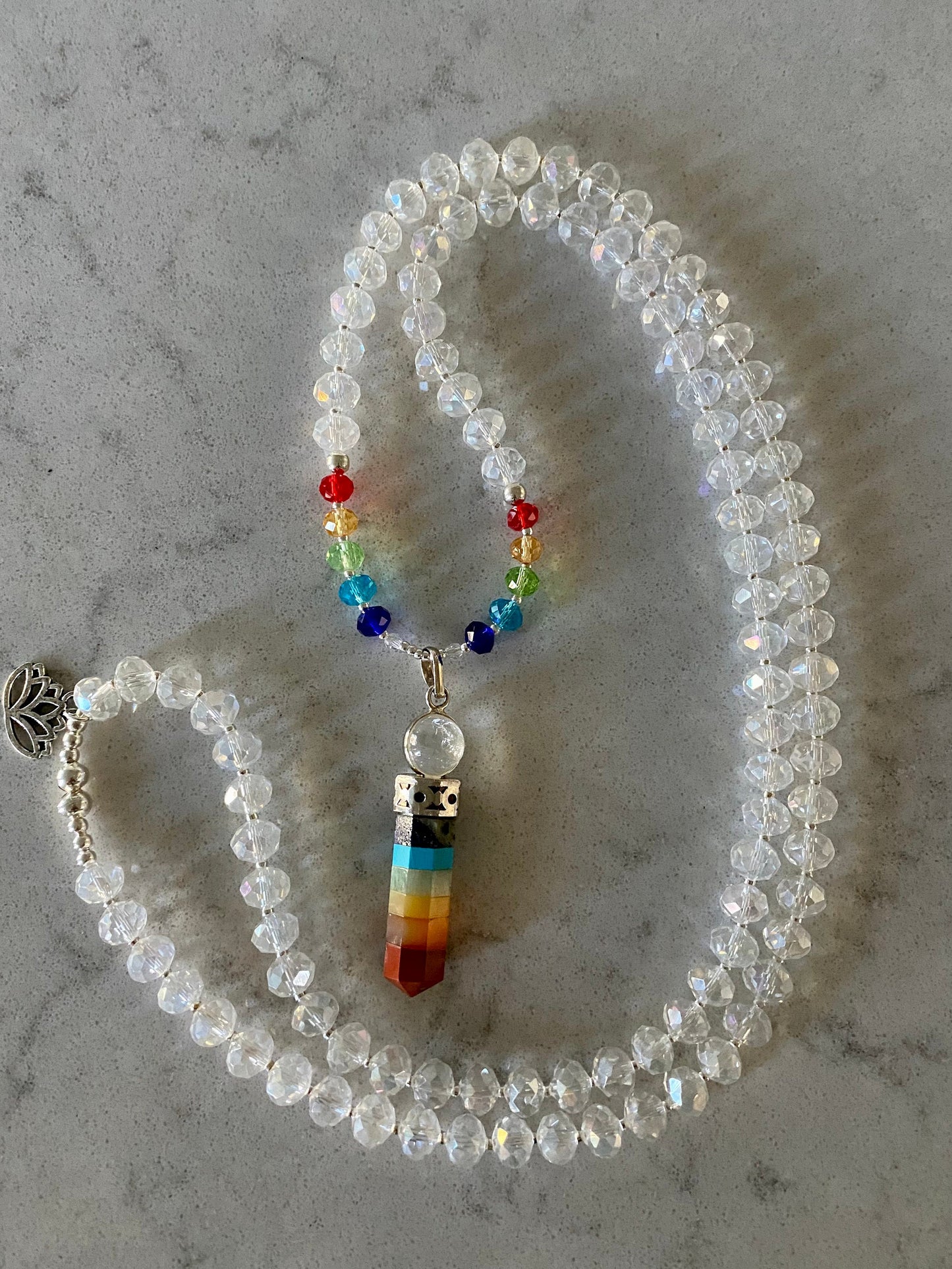 Chakra Crystal OM Mala