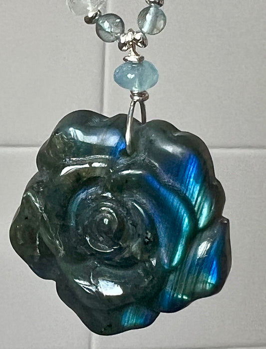 Blue Rose Priestess Mala