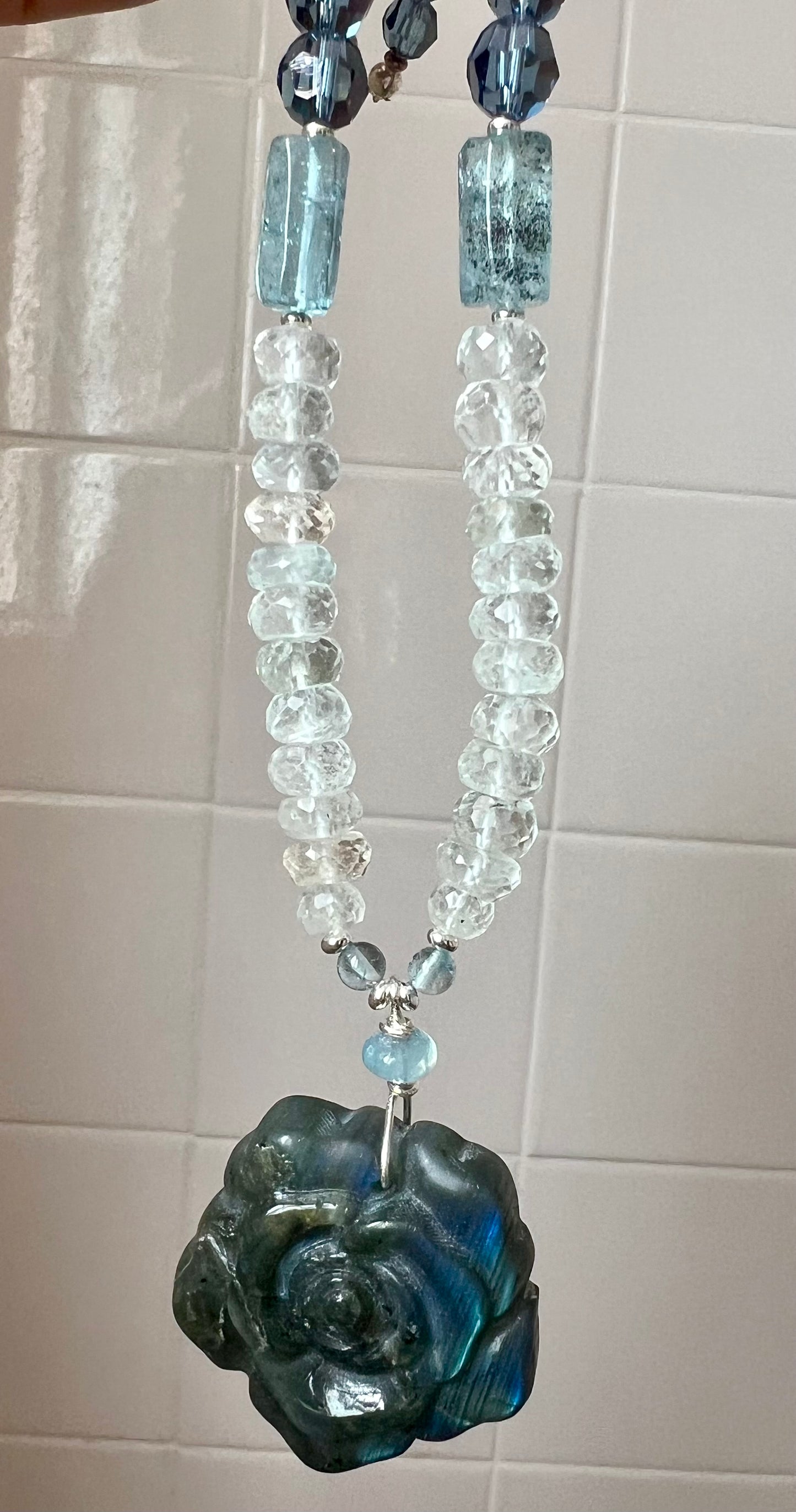 Blue Rose Priestess Mala